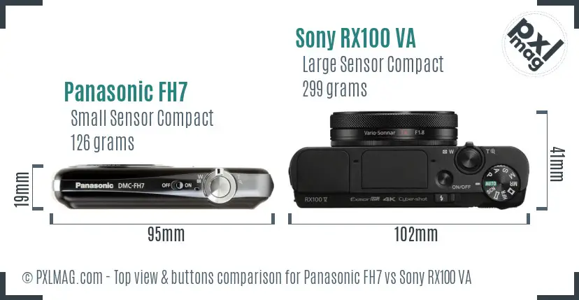 Panasonic FH7 vs Sony RX100 VA top view buttons comparison