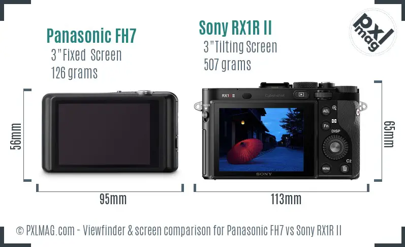 Panasonic FH7 vs Sony RX1R II Screen and Viewfinder comparison Panasonic FH7 vs Sony RX1R II Screen and Viewfinder comparison