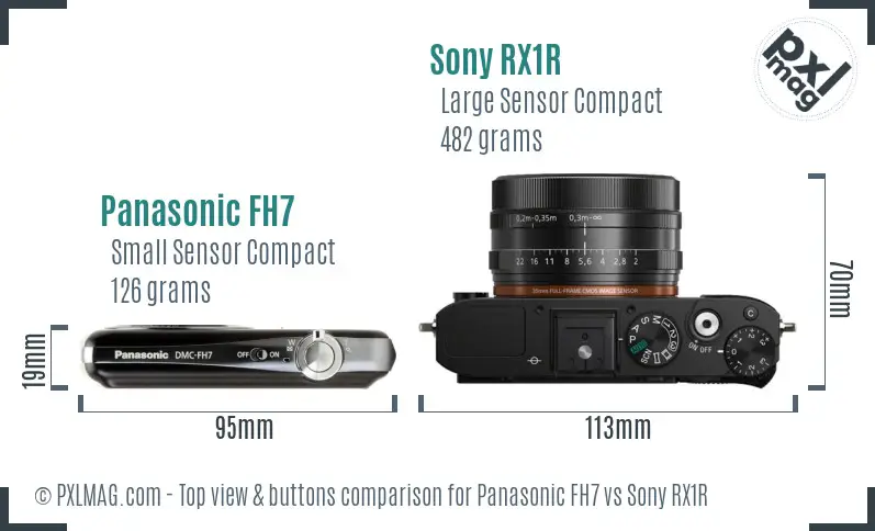 Panasonic FH7 vs Sony RX1R top view buttons comparison