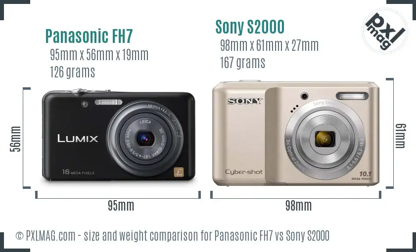Panasonic FH7 vs Sony S2000 size comparison