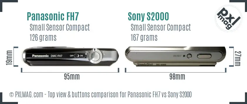 Panasonic FH7 vs Sony S2000 top view buttons comparison