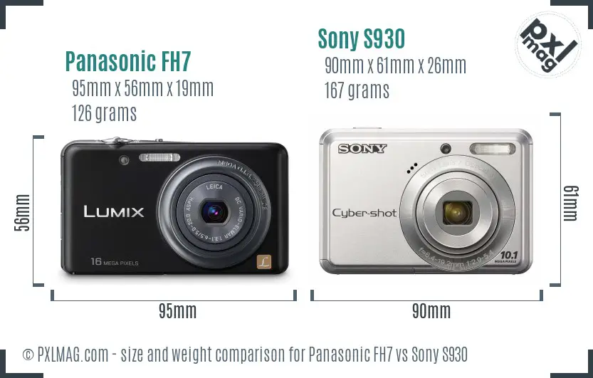 Panasonic FH7 vs Sony S930 size comparison