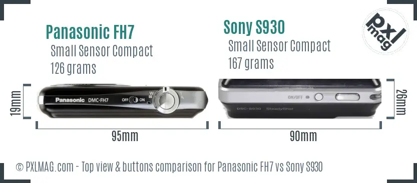 Panasonic FH7 vs Sony S930 top view buttons comparison