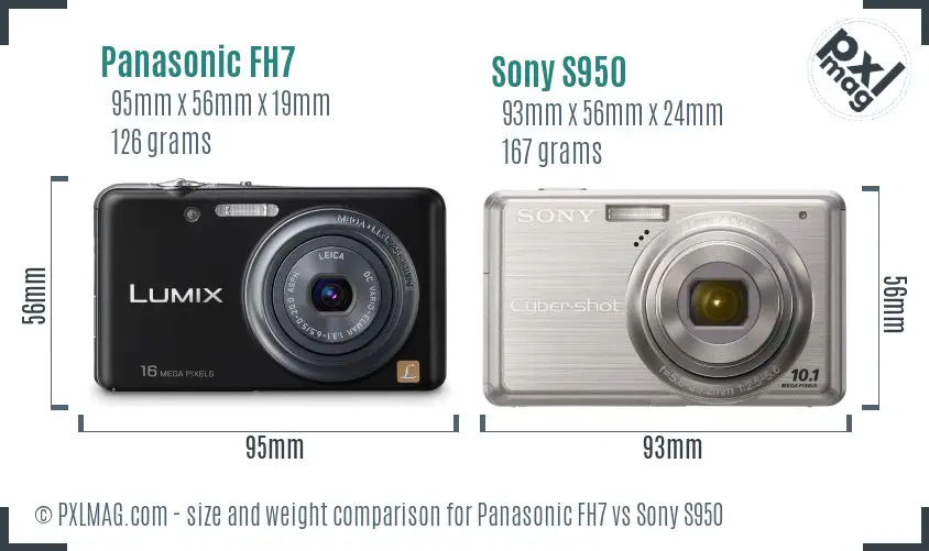 Panasonic FH7 vs Sony S950 size comparison Panasonic FH7 vs Sony S950 size comparison