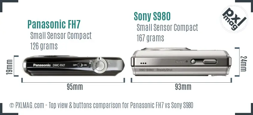 Panasonic FH7 vs Sony S980 top view buttons comparison