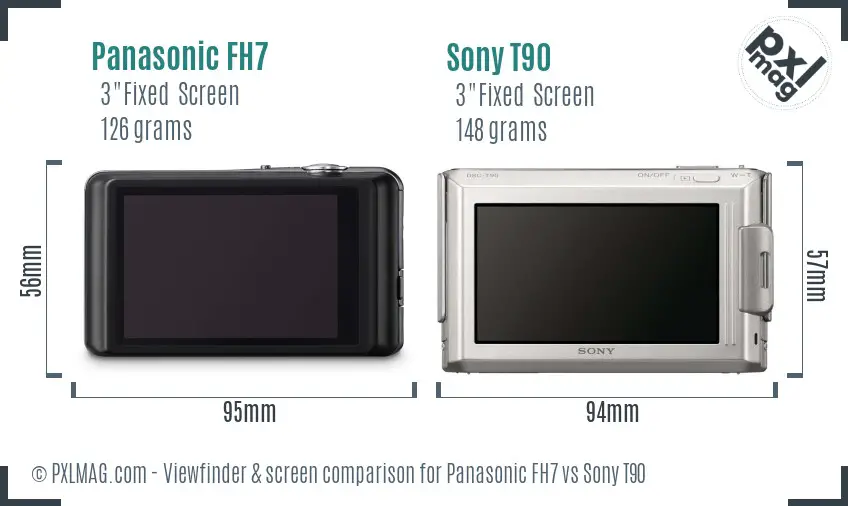 Panasonic FH7 vs Sony T90 Screen and Viewfinder comparison