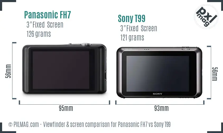 Panasonic FH7 vs Sony T99 Screen and Viewfinder comparison
