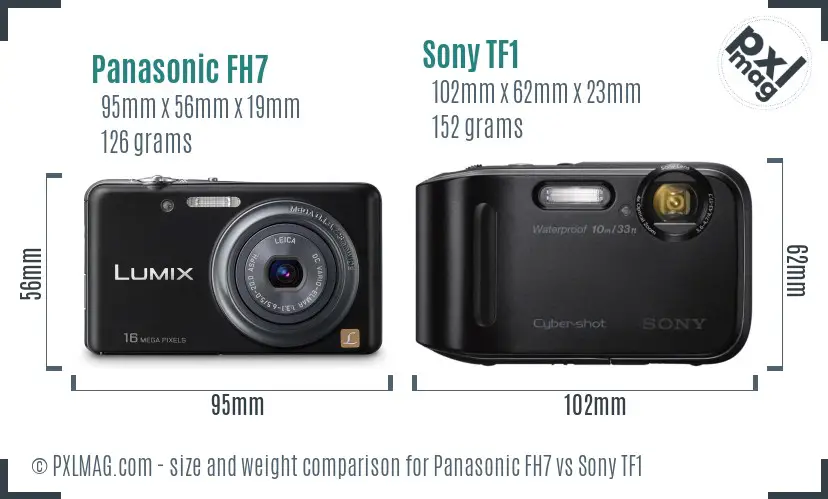 Panasonic FH7 vs Sony TF1 size comparison