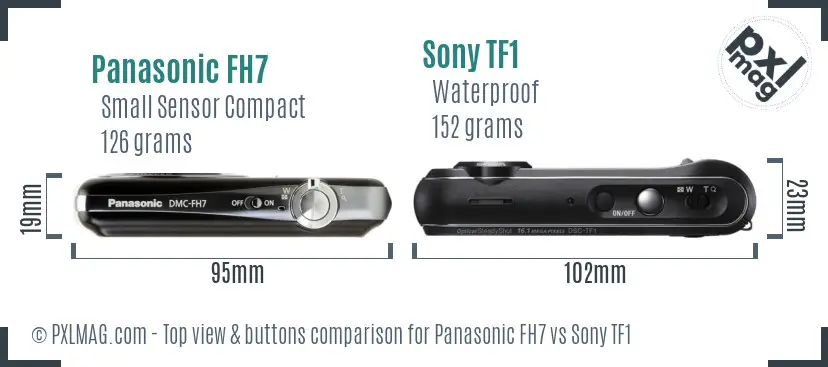 Panasonic FH7 vs Sony TF1 top view buttons comparison