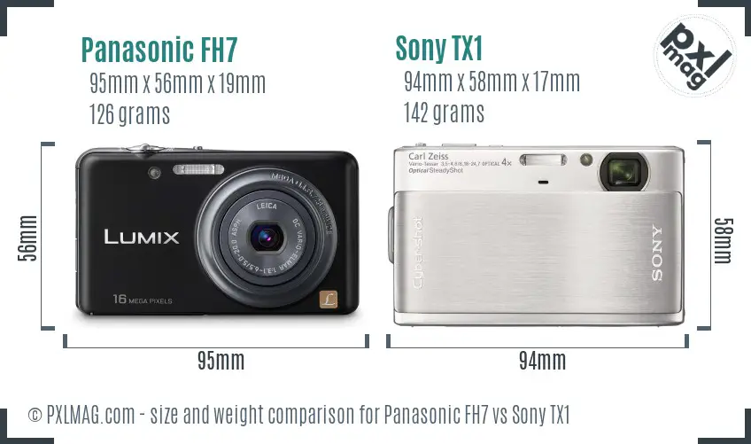 Panasonic FH7 vs Sony TX1 size comparison