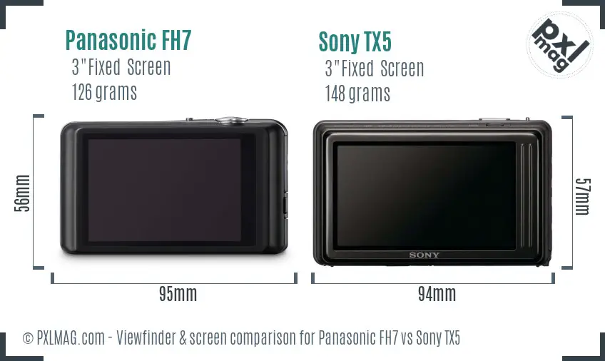 Panasonic FH7 vs Sony TX5 Screen and Viewfinder comparison