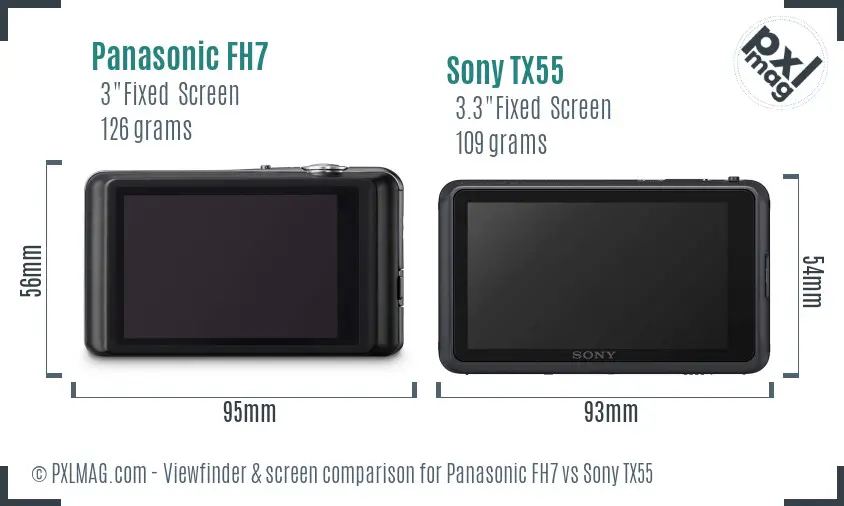 Panasonic FH7 vs Sony TX55 Screen and Viewfinder comparison