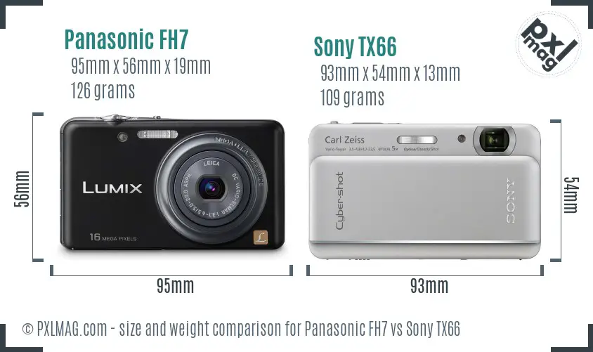 Panasonic FH7 vs Sony TX66 size comparison