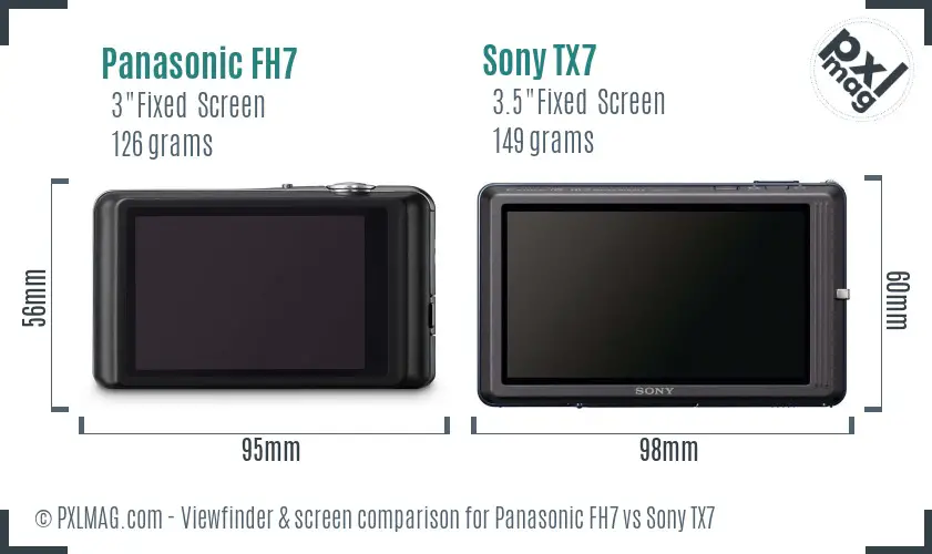 Panasonic FH7 vs Sony TX7 Screen and Viewfinder comparison Panasonic FH7 vs Sony TX7 Screen and Viewfinder comparison