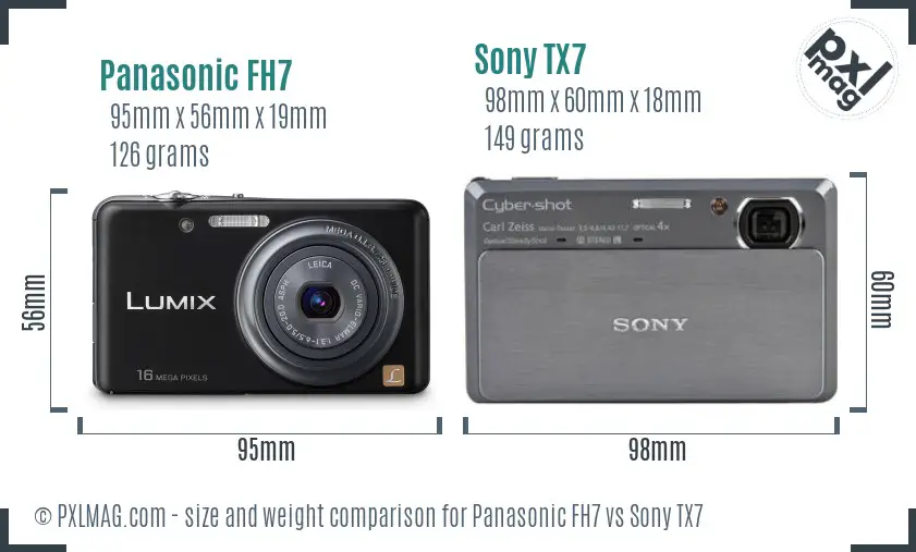 Panasonic FH7 vs Sony TX7 size comparison Panasonic FH7 vs Sony TX7 size comparison