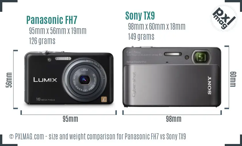 Panasonic FH7 vs Sony TX9 size comparison