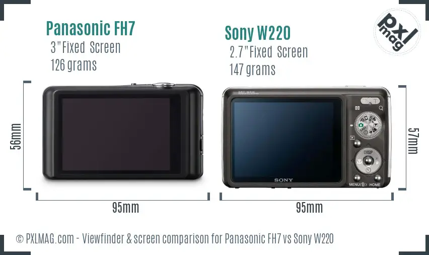 Panasonic FH7 vs Sony W220 Screen and Viewfinder comparison Panasonic FH7 vs Sony W220 Screen and Viewfinder comparison