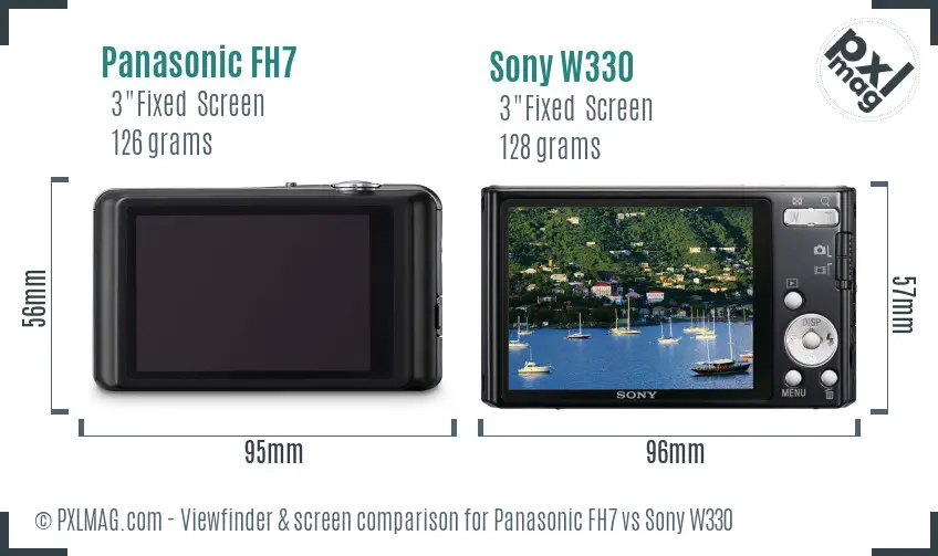 Panasonic FH7 vs Sony W330 Screen and Viewfinder comparison