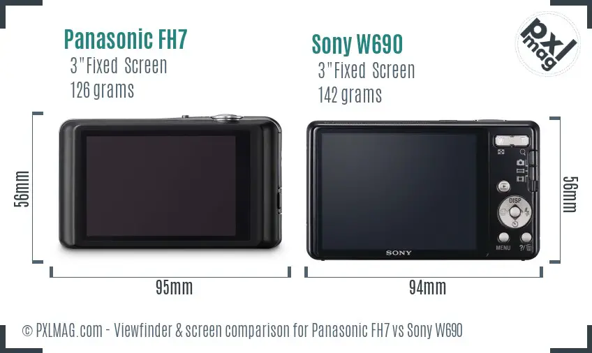 Panasonic FH7 vs Sony W690 Screen and Viewfinder comparison
