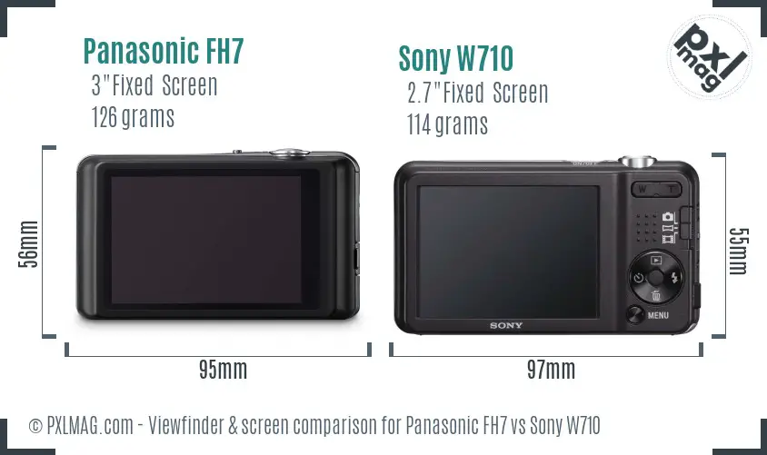 Panasonic FH7 vs Sony W710 Screen and Viewfinder comparison