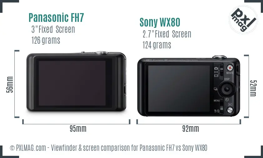 Panasonic FH7 vs Sony WX80 Screen and Viewfinder comparison