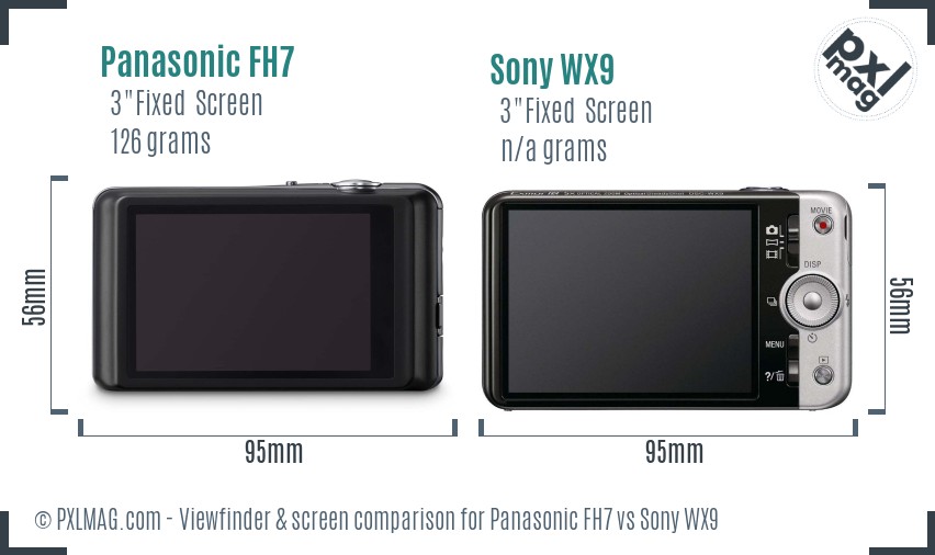 Panasonic FH7 vs Sony WX9 Screen and Viewfinder comparison