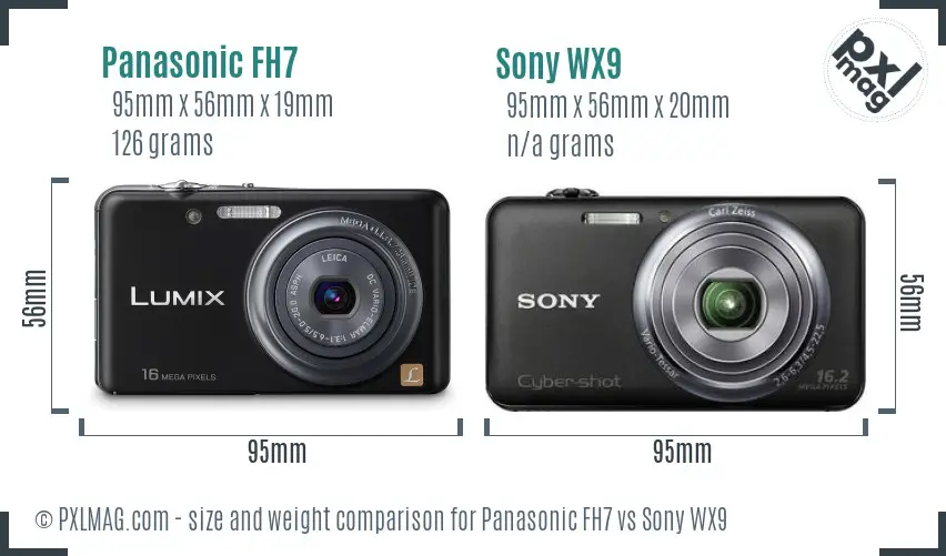 Panasonic FH7 vs Sony WX9 size comparison