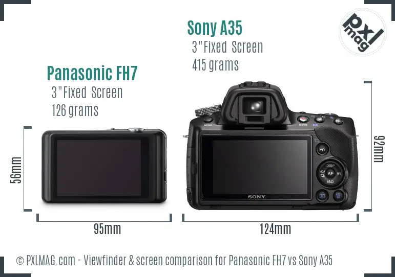 Panasonic FH7 vs Sony A35 Screen and Viewfinder comparison