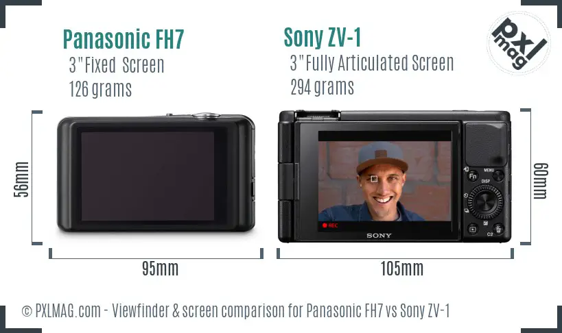 Panasonic FH7 vs Sony ZV-1 Screen and Viewfinder comparison