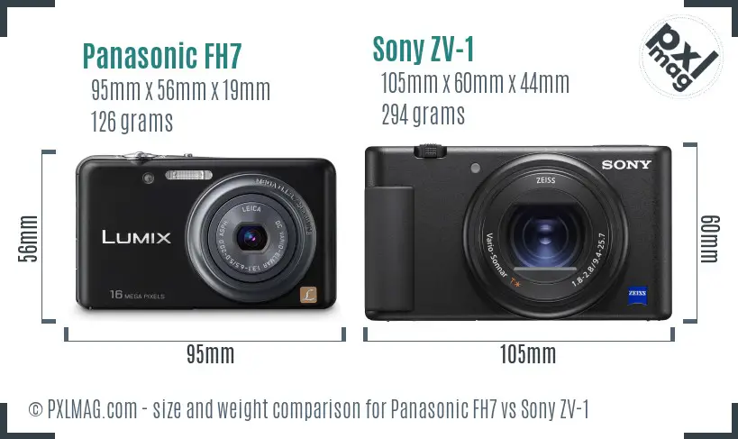 Panasonic FH7 vs Sony ZV-1 size comparison
