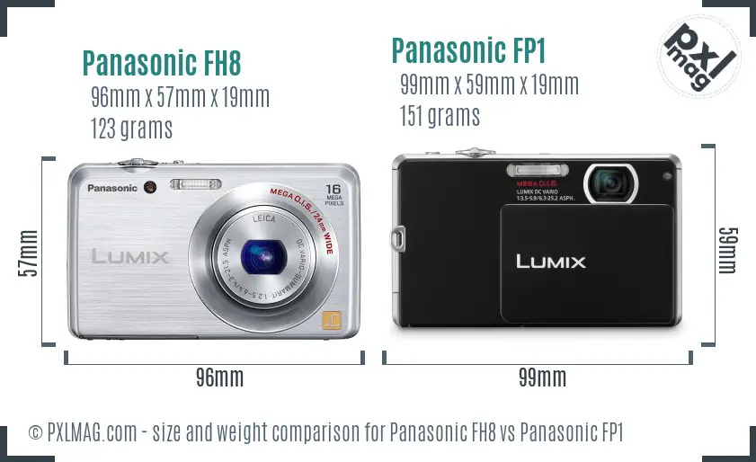 Panasonic FH8 vs Panasonic FP1 size comparison