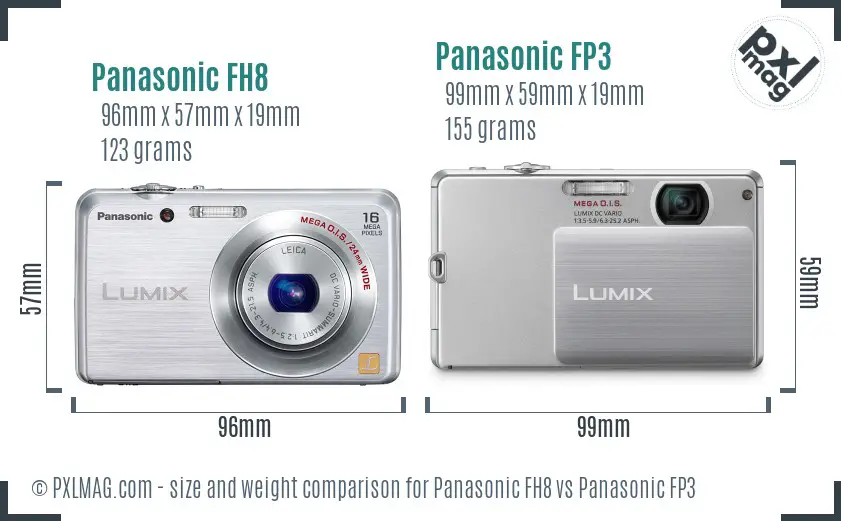 Panasonic FH8 vs Panasonic FP3 size comparison