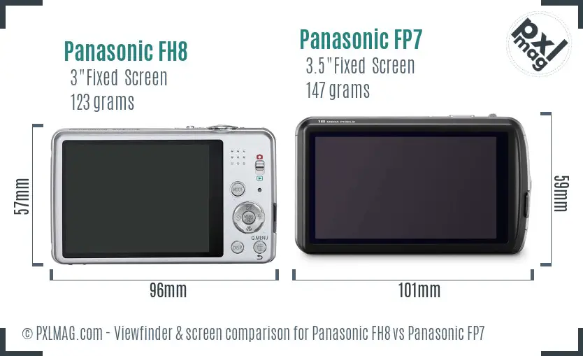 Panasonic FH8 vs Panasonic FP7 Screen and Viewfinder comparison