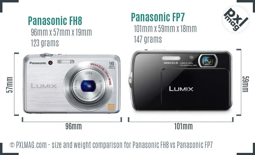 Panasonic FH8 vs Panasonic FP7 size comparison