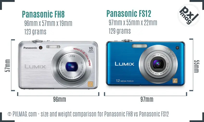 Panasonic FH8 vs Panasonic FS12 size comparison