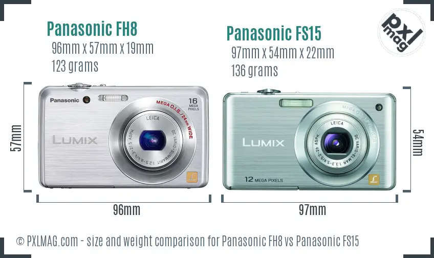 Panasonic FH8 vs Panasonic FS15 size comparison