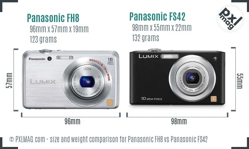 Panasonic FH8 vs Panasonic FS42 size comparison