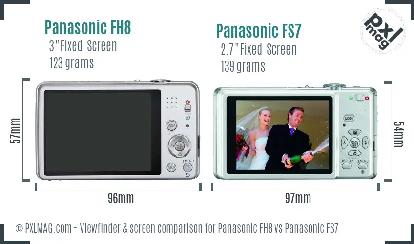 Panasonic FH8 vs Panasonic FS7 Screen and Viewfinder comparison