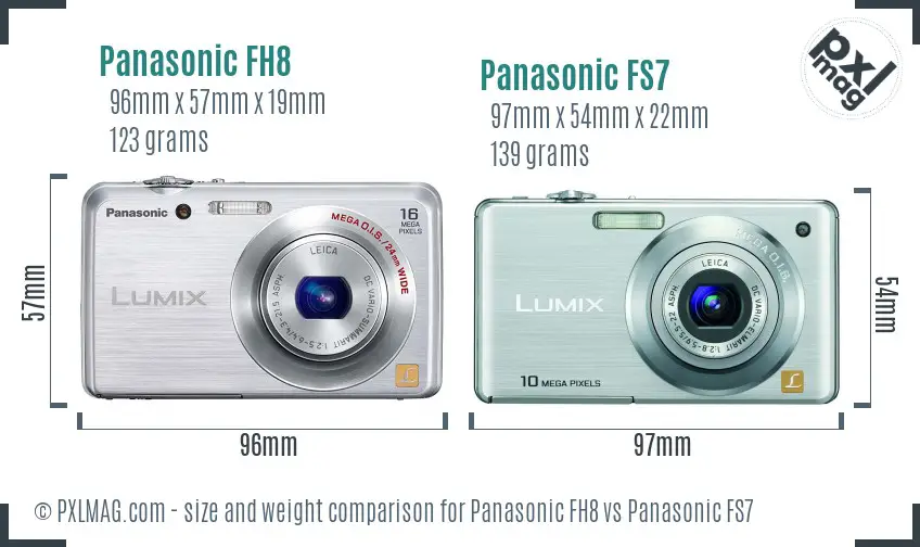 Panasonic FH8 vs Panasonic FS7 size comparison