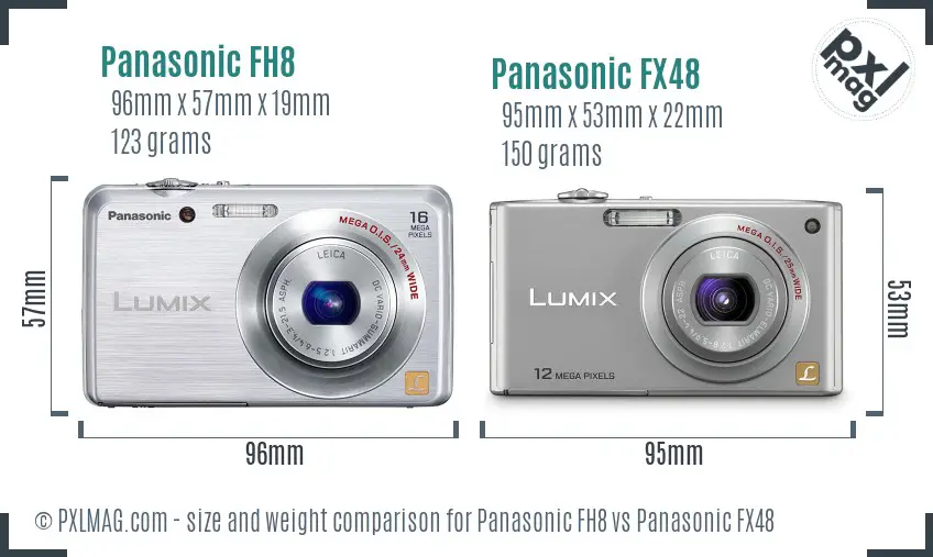 Panasonic FH8 vs Panasonic FX48 size comparison
