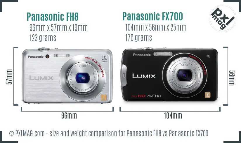 Panasonic FH8 vs Panasonic FX700 size comparison