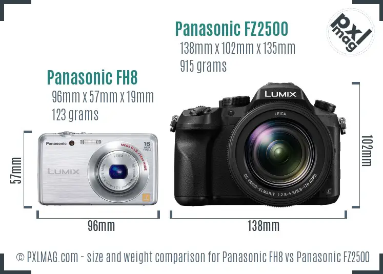 Panasonic FH8 vs Panasonic FZ2500 size comparison