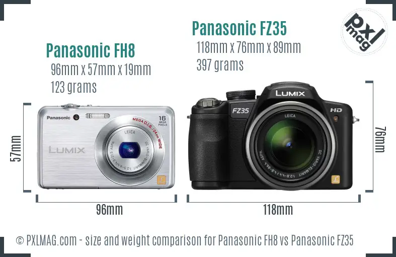 Panasonic FH8 vs Panasonic FZ35 size comparison