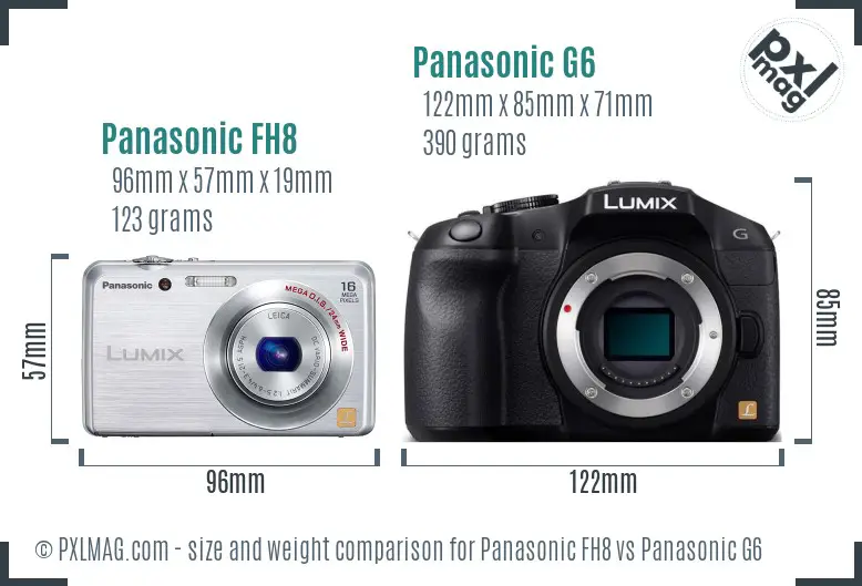 Panasonic FH8 vs Panasonic G6 size comparison