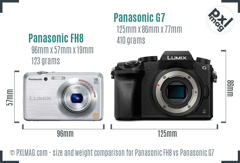 Panasonic FH8 vs Panasonic G7 size comparison