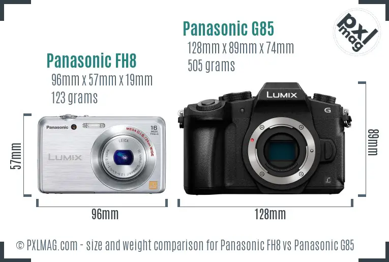 Panasonic FH8 vs Panasonic G85 size comparison