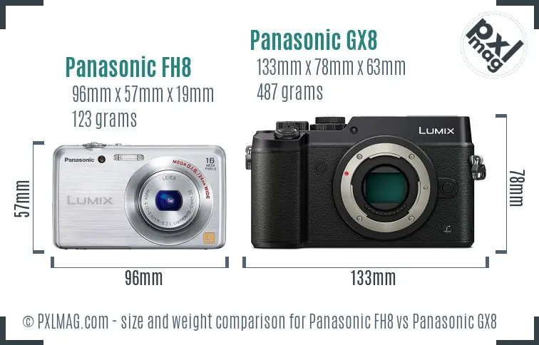 Panasonic FH8 vs Panasonic GX8 size comparison Panasonic FH8 vs Panasonic GX8 size comparison