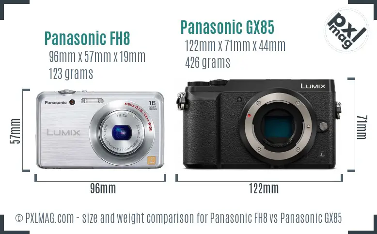 Panasonic FH8 vs Panasonic GX85 size comparison