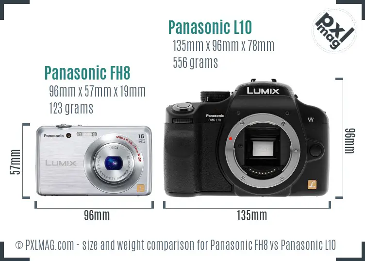 Panasonic FH8 vs Panasonic L10 size comparison