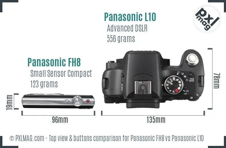 Panasonic FH8 vs Panasonic L10 top view buttons comparison